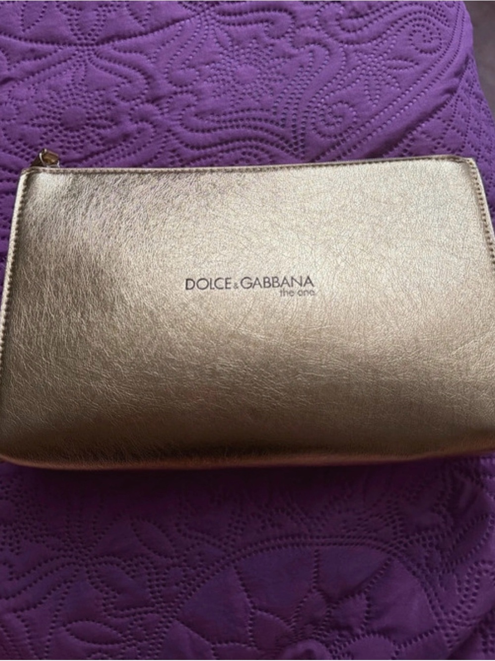 Dolce & Gabbana Metallic Gold Cosmetic Pouch